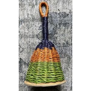 African Ghanaian Hand Made Seed Woven Caxixi Shaker Instrument Unique Home Decor